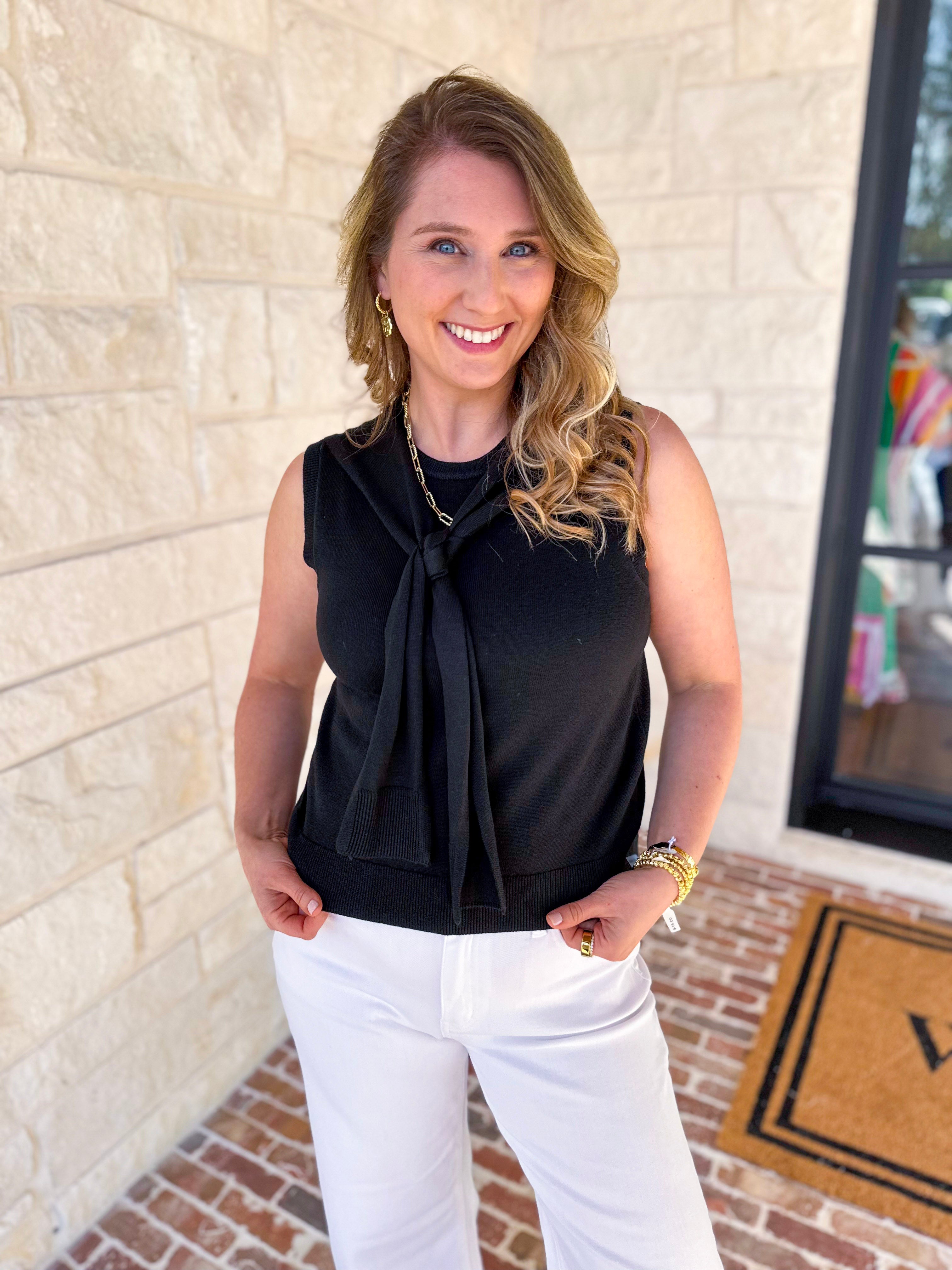 The Country Club Knit Sweater - Black-230 Sweaters/Cardis-ENTRO-July & June Women's Fashion Boutique Located in San Antonio, Texas