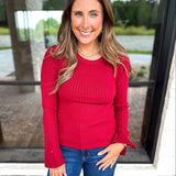 Liverpool - Everyday Favorite Scoop Neck Top - Berry-230 Sweaters/Cardis-LIVERPOOL JEANS COMPANY-July & June Women's Fashion Boutique Located in San Antonio, Texas