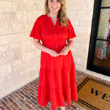 The Carrie Midi Dress - Red-500 Midi-IN FEBRUARY-July & June Women's Fashion Boutique Located in San Antonio, Texas