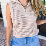 Knit Zip Tank-230 Sweaters/Cardis-FATE-July & June Women's Fashion Boutique Located in San Antonio, Texas