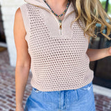 Knit Zip Tank-230 Sweaters/Cardis-FATE-July & June Women's Fashion Boutique Located in San Antonio, Texas