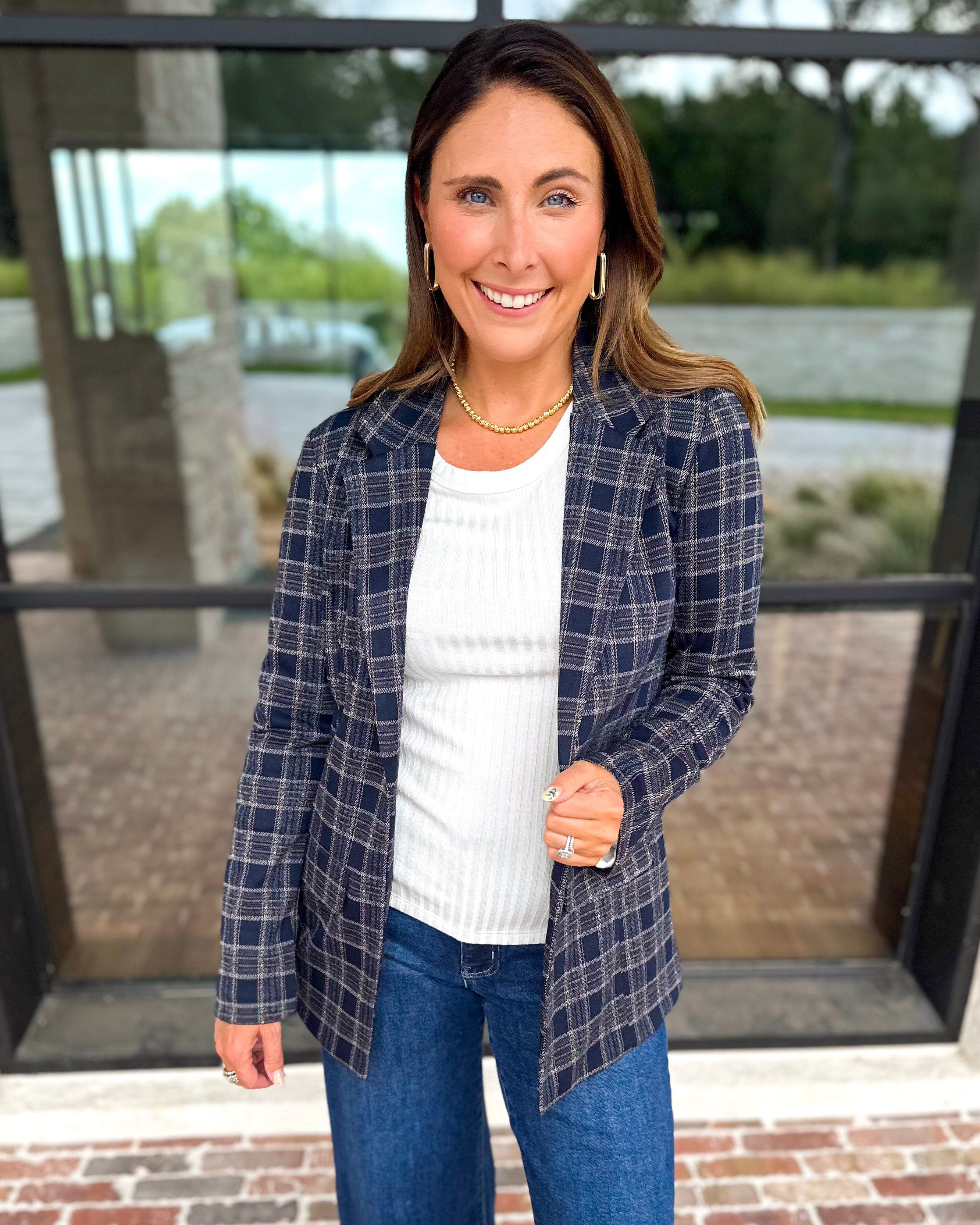 Liverpool - City Life Blazer-600 Outerwear-LIVERPOOL JEANS COMPANY-July & June Women's Fashion Boutique Located in San Antonio, Texas