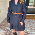 Current Air - Chic Denim Daydream Mini Dress-510 Mini-CURRENT AIR CLOTHING-July & June Women's Fashion Boutique Located in San Antonio, Texas