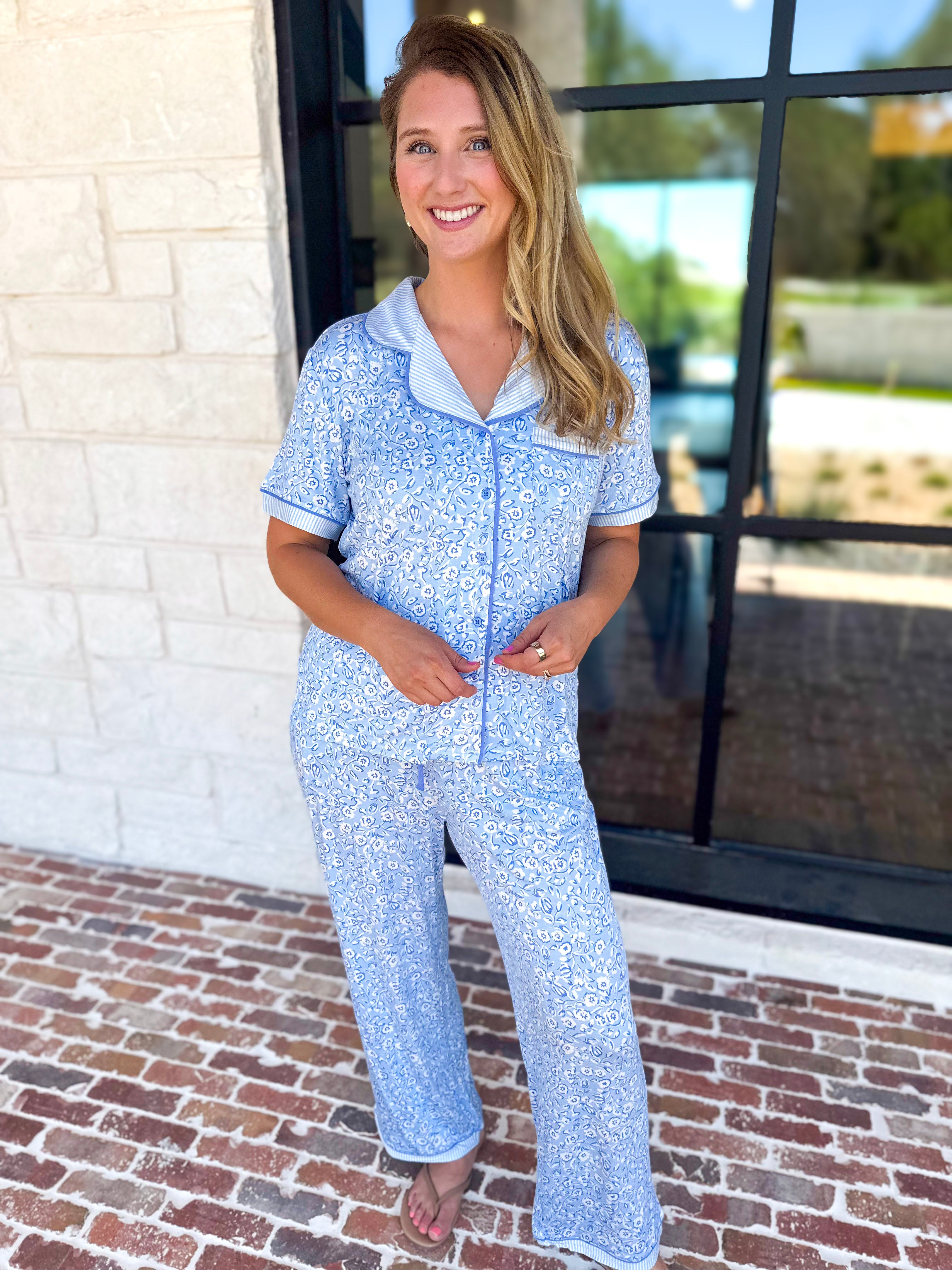 MARY SQUARE - Charlotte Pants PJ Set - Meadow Lane-300 Athleisure/Lounge-MARY SQUARE-July & June Women's Fashion Boutique Located in San Antonio, Texas