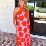 Shell & Shine Halter Midi Dress-500 Midi-ENTRO-July & June Women's Fashion Boutique Located in San Antonio, Texas