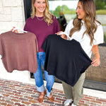 Easy Going Short Sleeve Knit Top - Black-230 Sweaters/Cardis-PINCH-July & June Women's Fashion Boutique Located in San Antonio, Texas