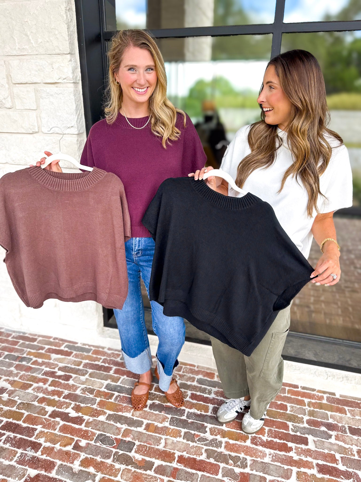 Easy Going Short Sleeve Knit Top - Black-230 Sweaters/Cardis-PINCH-July & June Women's Fashion Boutique Located in San Antonio, Texas