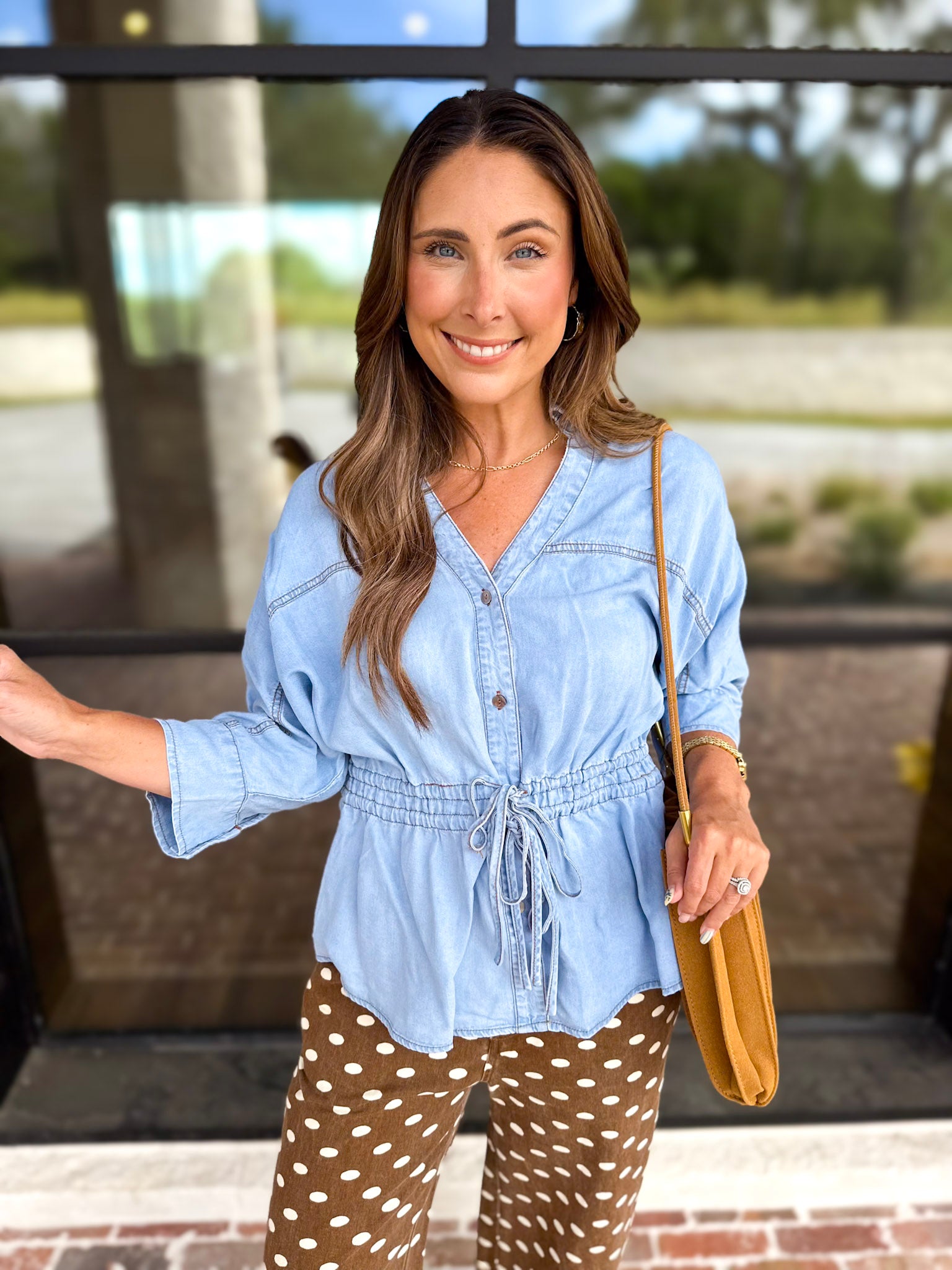 Easy Days Denim Top-200 Fashion Blouses-ENTRO-July & June Women's Fashion Boutique Located in San Antonio, Texas