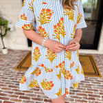 THML - Bold Floral & Stripe Mini Dress-510 Mini-THML-July & June Women's Fashion Boutique Located in San Antonio, Texas