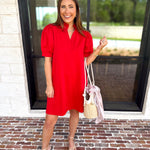 Refined Mini Dress - Red-510 Mini-JODIFL-July & June Women's Fashion Boutique Located in San Antonio, Texas