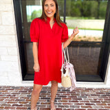 Refined Mini Dress - Red-510 Mini-JODIFL-July & June Women's Fashion Boutique Located in San Antonio, Texas