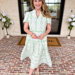 Mary Square - Heirloom Ivy Green Midi Dress-500 Midi-MARY SQUARE-July & June Women's Fashion Boutique Located in San Antonio, Texas