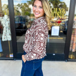 The Wrenlee Blouse - Chocolate Brown-200 Fashion Blouses-POLOGRAM-July & June Women's Fashion Boutique Located in San Antonio, Texas