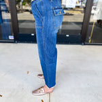 Vervet - High Rise Utility Medium Wash Jeans-400 Pants-VEVERT BY FLYING MONKEY-July & June Women's Fashion Boutique Located in San Antonio, Texas