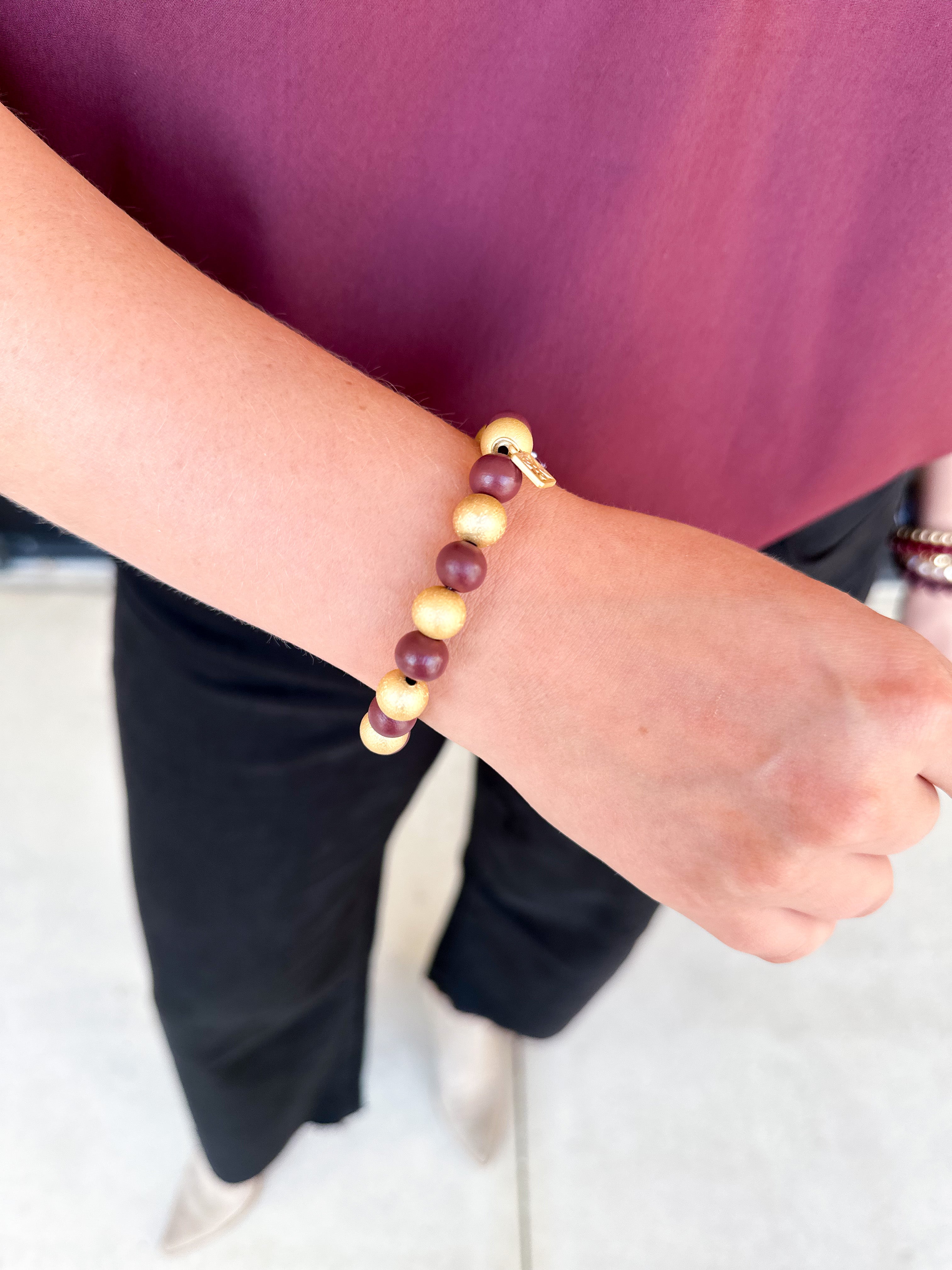 Michelle McDowell - Myles Bracelet - Garnet & Gold-110 Jewelry & Hair-Michelle McDowell-July & June Women's Fashion Boutique Located in San Antonio, Texas
