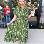The Kailey Midi Dress - Olive-500 Midi-ENTRO-July & June Women's Fashion Boutique Located in San Antonio, Texas