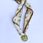 Scarf Necklace - Butterfly Tan Floral-110 Jewelry & Hair-HART DESIGNS-July & June Women's Fashion Boutique Located in San Antonio, Texas