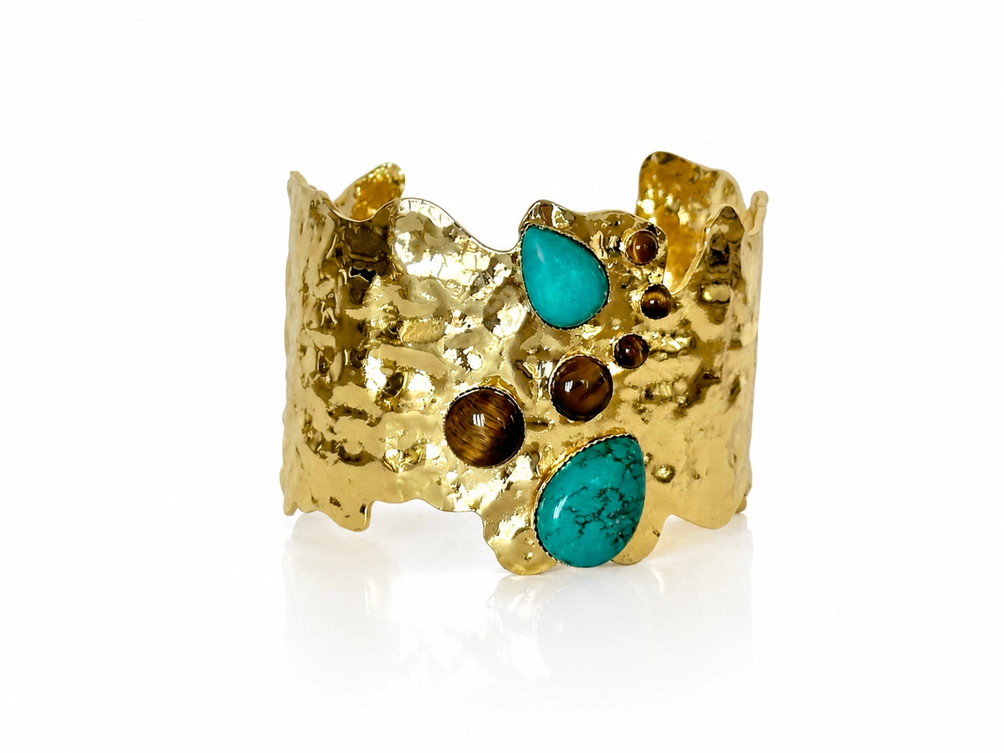Easton Elle - Ultra Haven Cuff - Turquoise & Tigers Eye-110 Jewelry & Hair-Easton Elle-July & June Women's Fashion Boutique Located in San Antonio, Texas