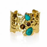 Easton Elle - Ultra Haven Cuff - Turquoise & Tigers Eye-110 Jewelry & Hair-Easton Elle-July & June Women's Fashion Boutique Located in San Antonio, Texas