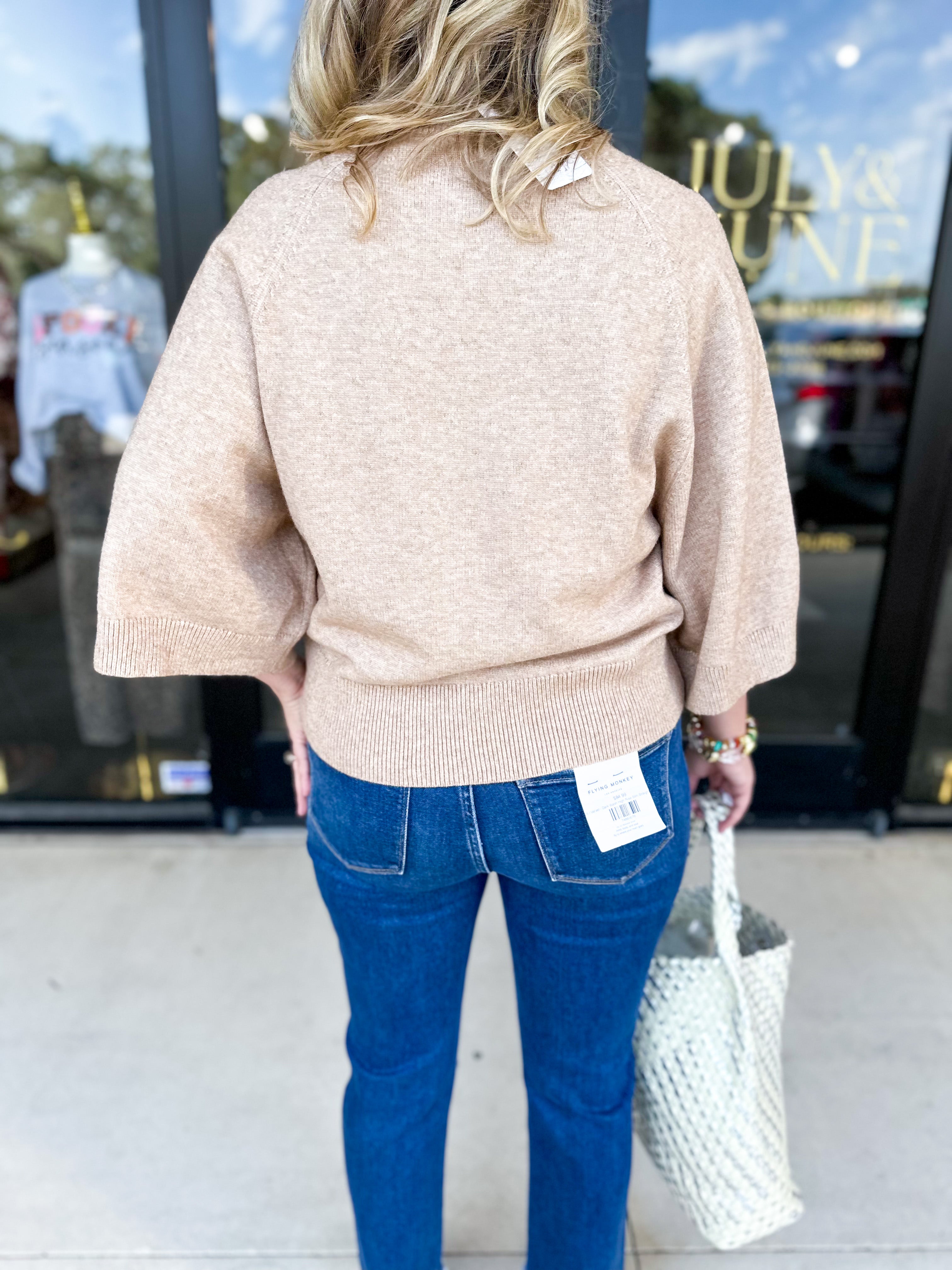 The Eva Sweater - Oatmeal-200 Fashion Blouses-JODIFL-July & June Women's Fashion Boutique Located in San Antonio, Texas