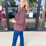 The Blair Blazer - Espresso-600 Outerwear-SKIES ARE BLUE-July & June Women's Fashion Boutique Located in San Antonio, Texas