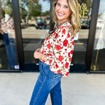 Autumn Floral Blouse-200 Fashion Blouses-ENTRO-July & June Women's Fashion Boutique Located in San Antonio, Texas
