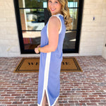 The Casual Cutie Midi Dress - Blue-500 Midi-ENTRO-July & June Women's Fashion Boutique Located in San Antonio, Texas