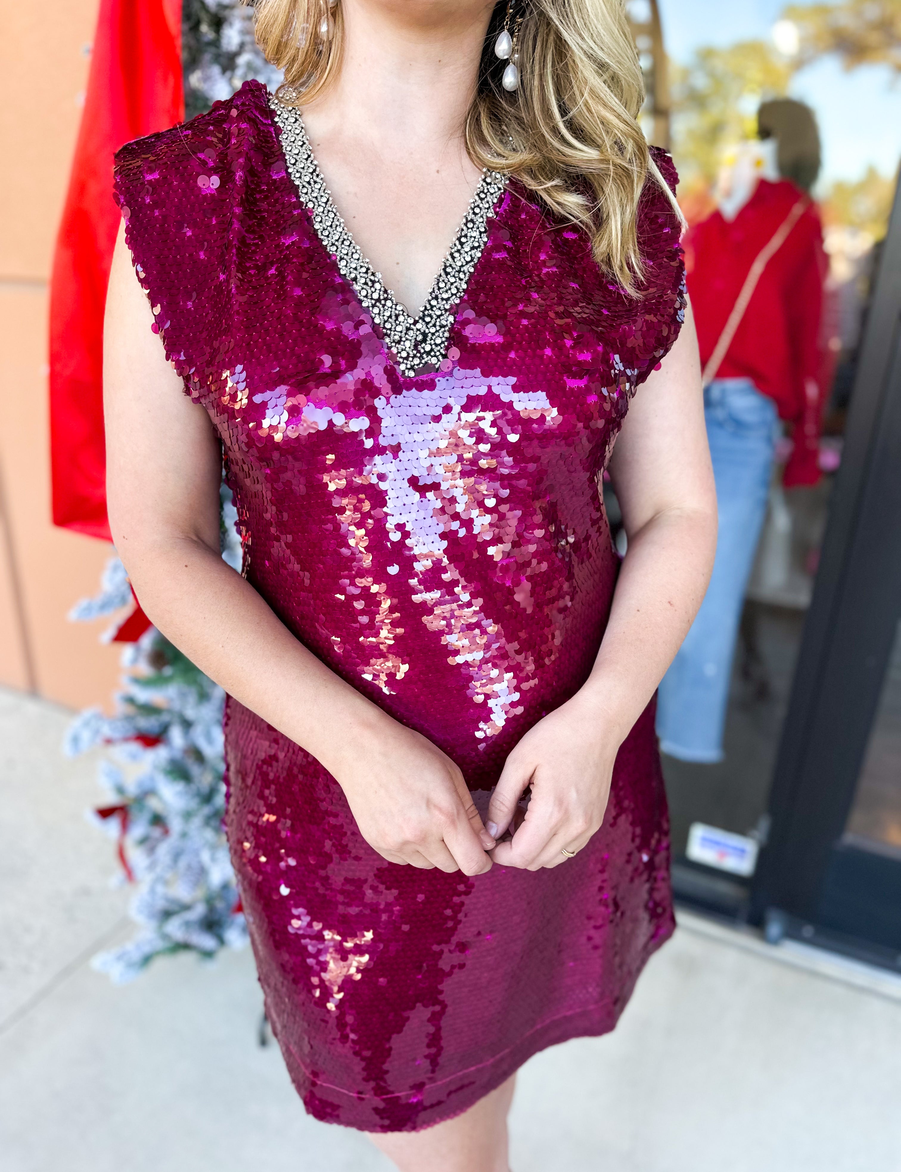 Ruby Sequin Mini Dress-510 Mini-FATE-July & June Women's Fashion Boutique Located in San Antonio, Texas