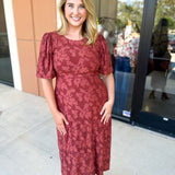 Fall Lace Midi Dress - Rose-500 Midi-POLOGRAM-July & June Women's Fashion Boutique Located in San Antonio, Texas