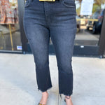 Vervet - Mid Rise Crop Flare Black Jeans-400 Pants-VEVERT BY FLYING MONKEY-July & June Women's Fashion Boutique Located in San Antonio, Texas