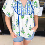 Summer Garden Blouse-200 Fashion Blouses-ENTRO-July & June Women's Fashion Boutique Located in San Antonio, Texas