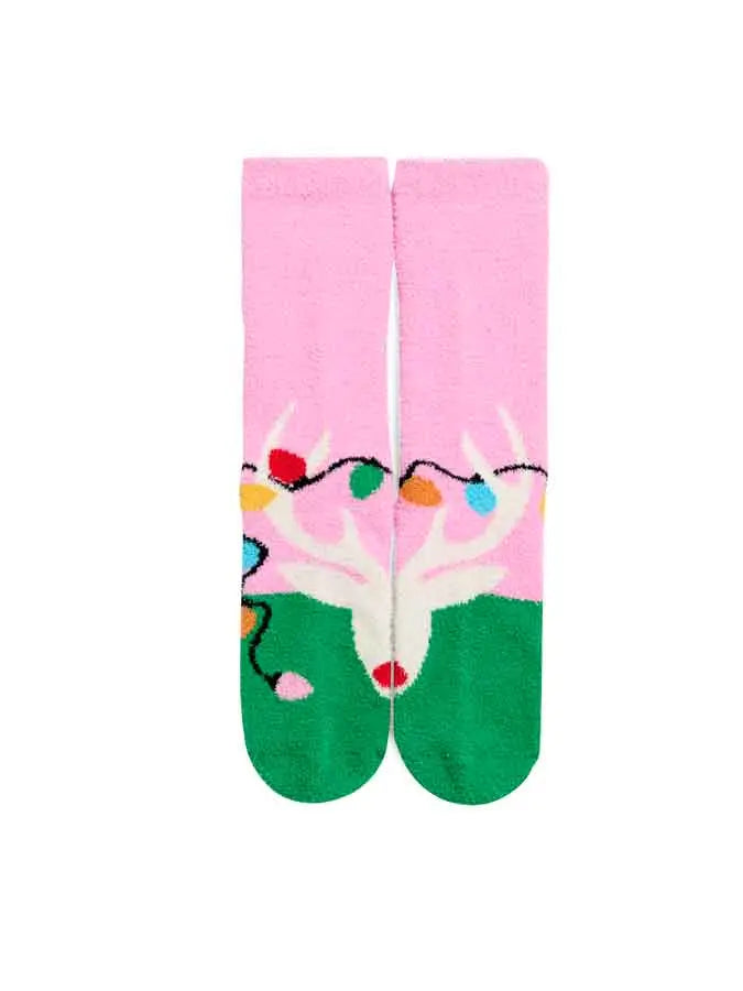 Reindeer Home Socks-140 Gifts + Home-SHIRALEAH-July & June Women's Fashion Boutique Located in San Antonio, Texas