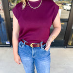 Casual Chic Tee - Merlot-210 Casual Blouses-ENTRO-July & June Women's Fashion Boutique Located in San Antonio, Texas