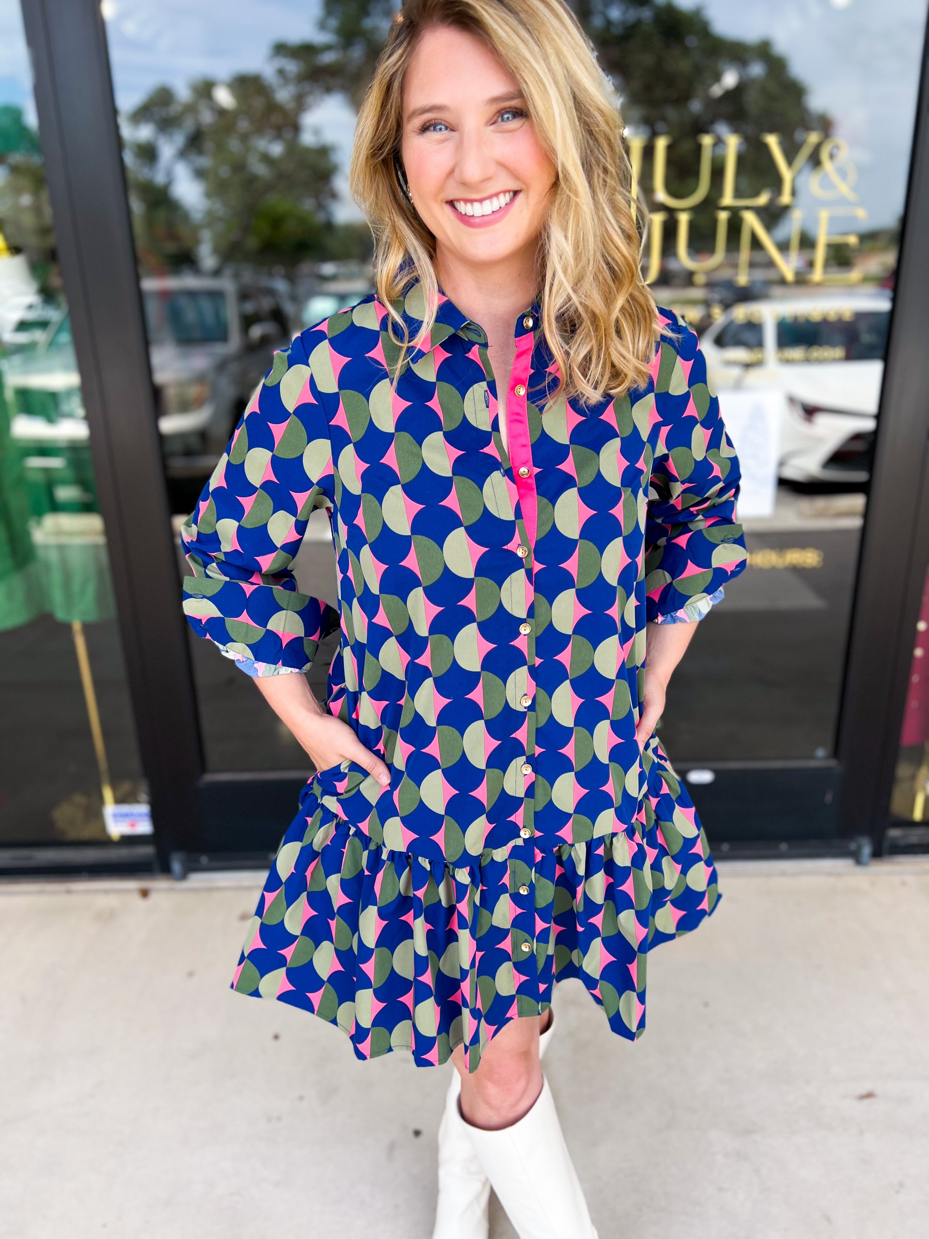 Mary Square - Abstract Fiona Mini Dress-510 Mini-MARY SQUARE-July & June Women's Fashion Boutique Located in San Antonio, Texas