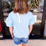 Simply Sweet Blouse - Sky Blue-200 Fashion Blouses-PINCH-July & June Women's Fashion Boutique Located in San Antonio, Texas