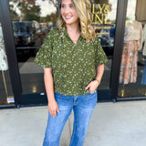 THML - Floral Suede Blouse-200 Fashion Blouses-THML-July & June Women's Fashion Boutique Located in San Antonio, Texas