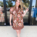 The Julia Mini Dress - Brown-510 Mini-ENTRO-July & June Women's Fashion Boutique Located in San Antonio, Texas