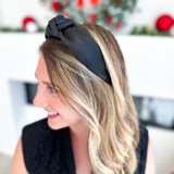 Satin Knotted Headband - Black-130 ACCESSORIES-SHIRALEAH-July & June Women's Fashion Boutique Located in San Antonio, Texas