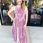 Blush Velvet Midi Dress-500 Midi-POLOGRAM-July & June Women's Fashion Boutique Located in San Antonio, Texas