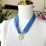 Scarf Necklace - Baby Blue & Crystal-110 Jewelry & Hair-HART DESIGNS-July & June Women's Fashion Boutique Located in San Antonio, Texas