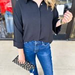 Classic Cut Button Down Blouse-200 Fashion Blouses-JODIFL-July & June Women's Fashion Boutique Located in San Antonio, Texas