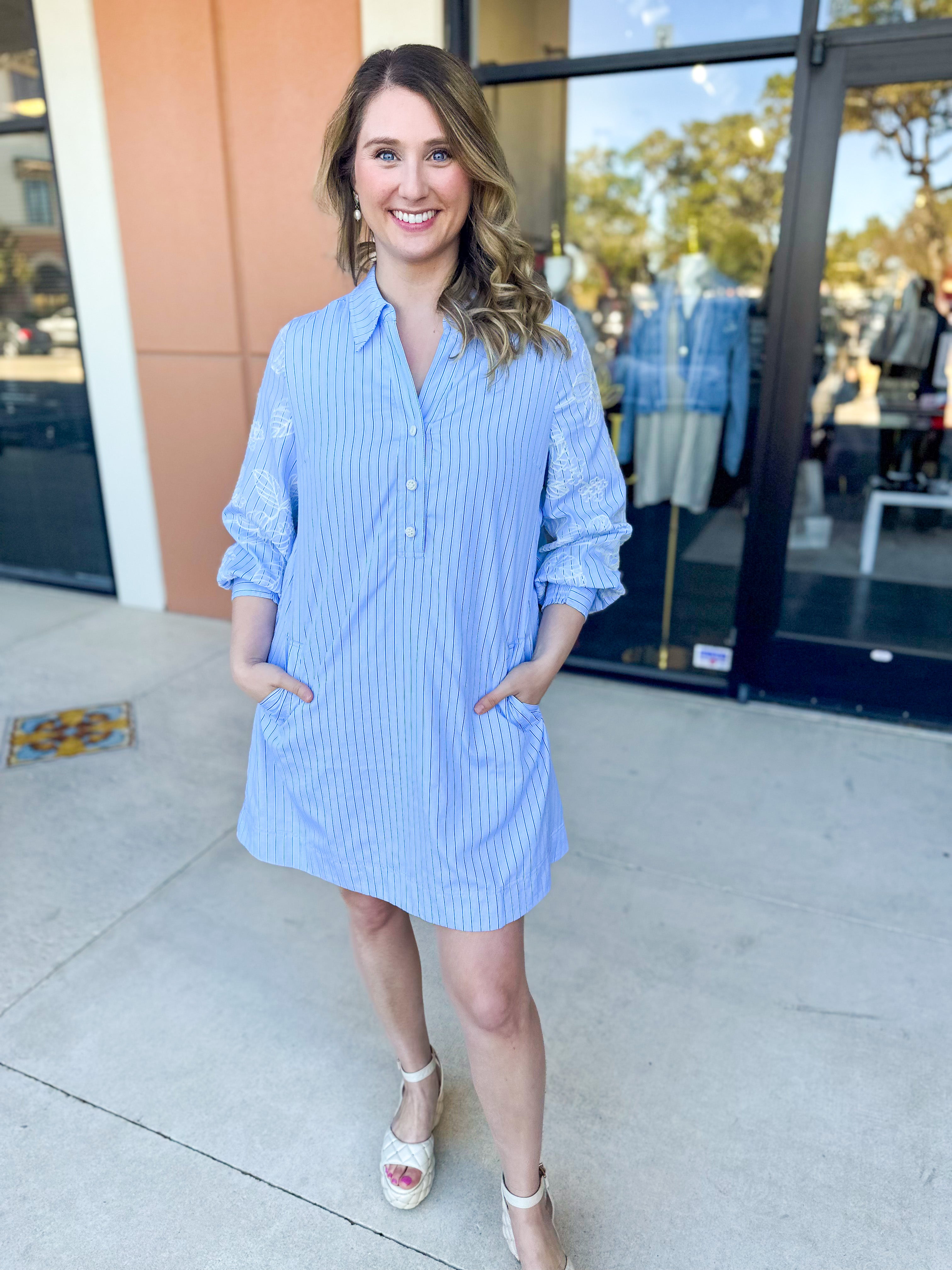 Current Air - Stripe and Lace Detail Mini Dress-510 Mini-CURRENT AIR CLOTHING-July & June Women's Fashion Boutique Located in San Antonio, Texas