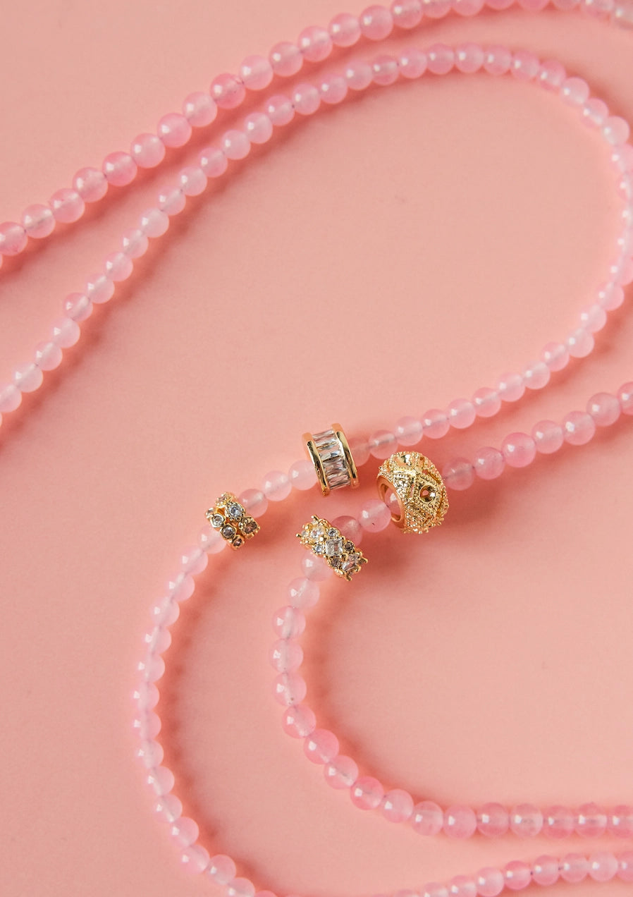 Double Beaded Necklace Set - Pink-110 Jewelry & Hair-MacRae & Co-July & June Women's Fashion Boutique Located in San Antonio, Texas