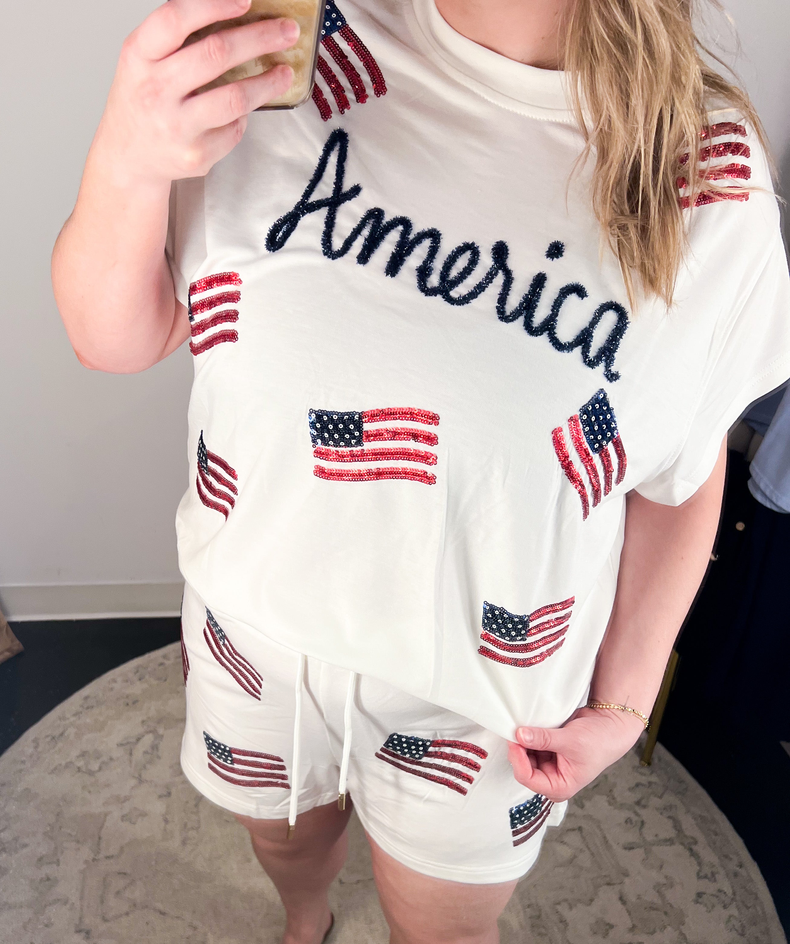 Mary Square - USA Lounge Set-300 Athleisure/Lounge-MARY SQUARE-July & June Women's Fashion Boutique Located in San Antonio, Texas