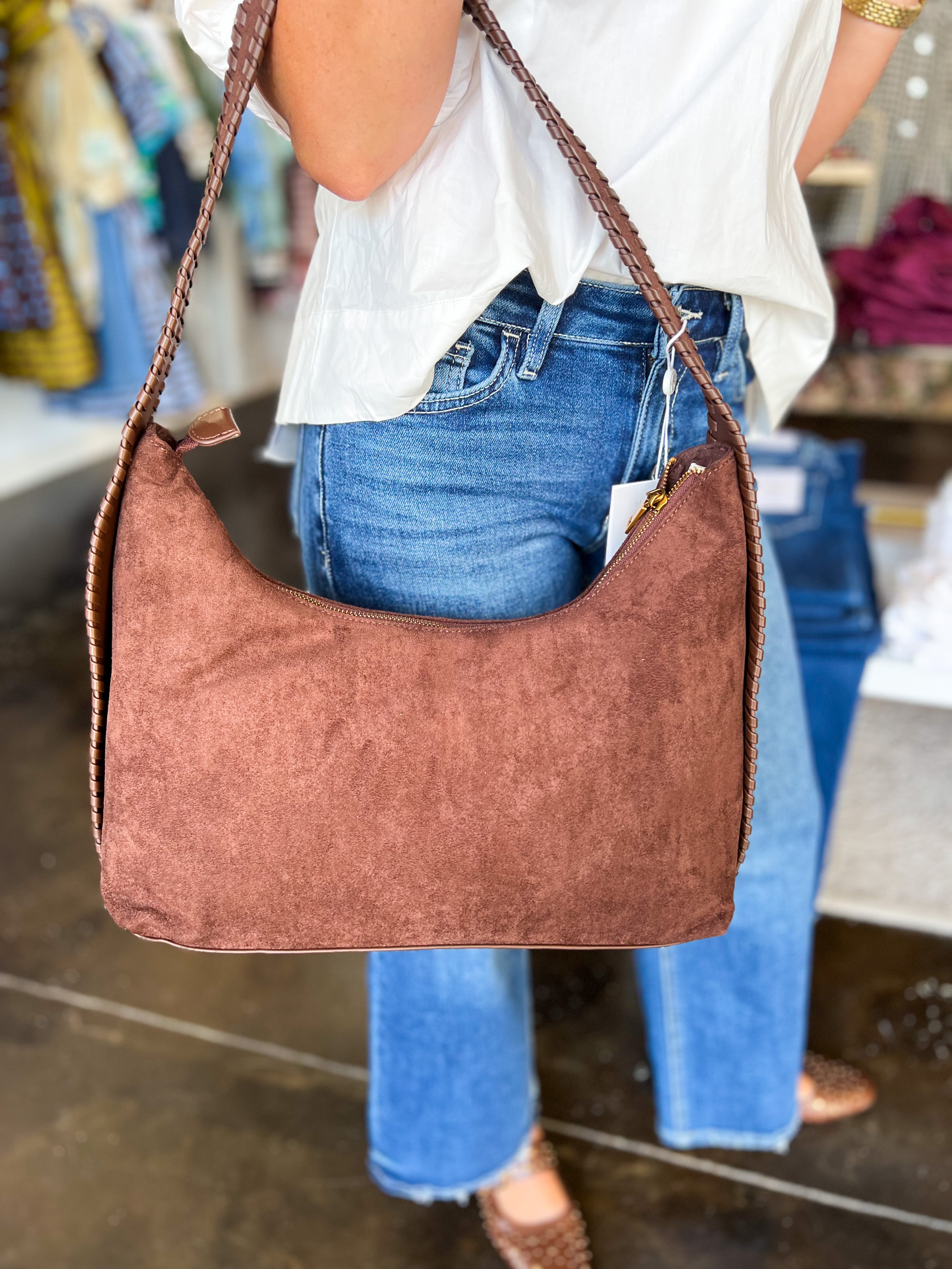 Paige Hobo Bag - Chocolate-130 ACCESSORIES-SHIRALEAH-July & June Women's Fashion Boutique Located in San Antonio, Texas