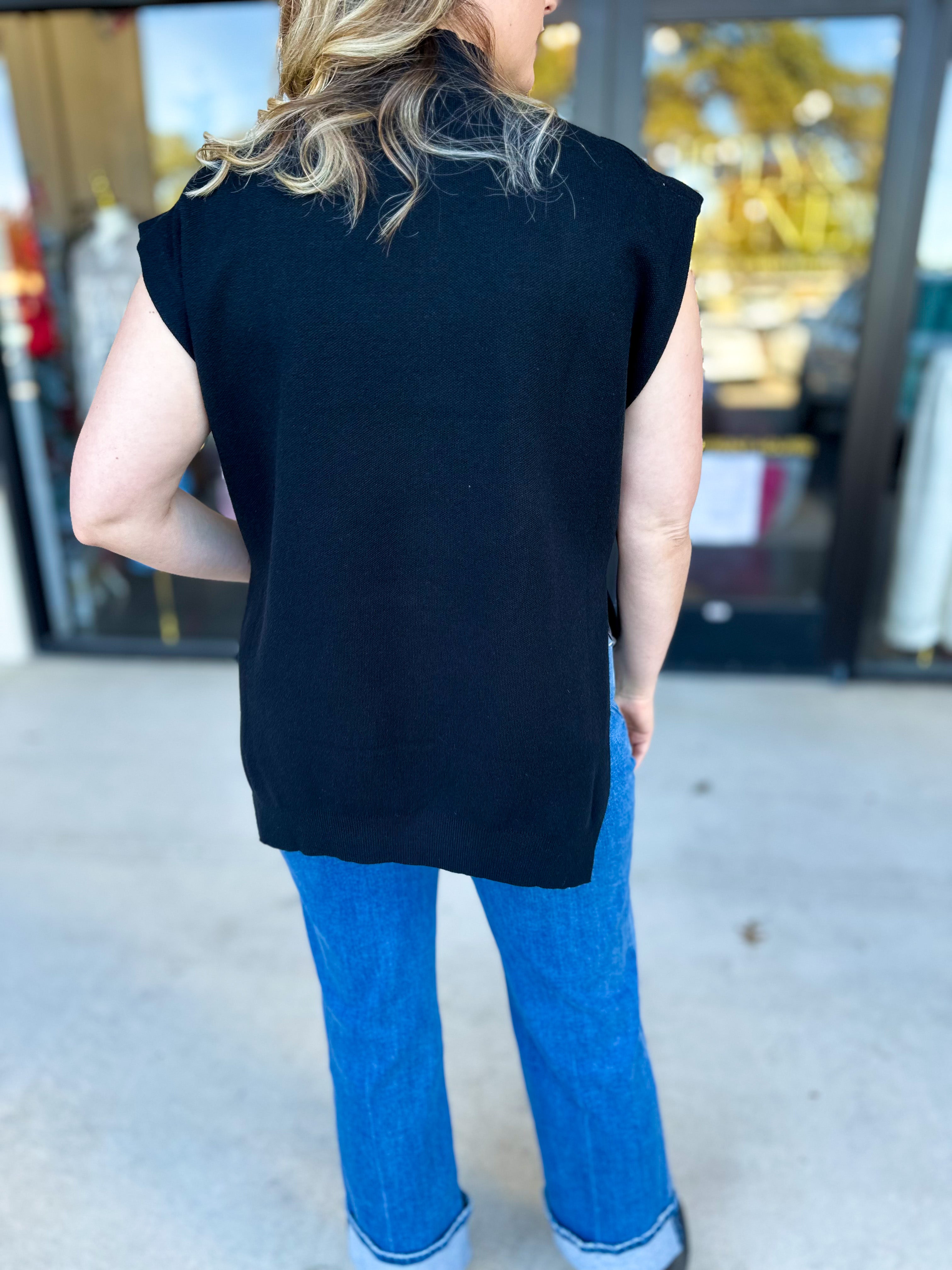 The Abigail Sweater Top - Black-230 Sweaters/Cardis-ENTRO-July & June Women's Fashion Boutique Located in San Antonio, Texas