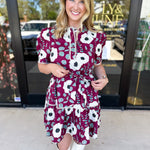 Plum Floral Mini Dress-510 Mini-ENTRO-July & June Women's Fashion Boutique Located in San Antonio, Texas