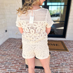 Luxe Crochet Knit Shorts Set-200 Fashion Blouses-SKIES ARE BLUE-July & June Women's Fashion Boutique Located in San Antonio, Texas