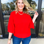 The Eva Sweater - Red-200 Fashion Blouses-JODIFL-July & June Women's Fashion Boutique Located in San Antonio, Texas