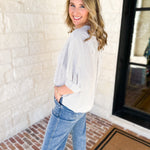 Stripe Dolman Blouse - Sage-200 Fashion Blouses-ALLIE ROSE-July & June Women's Fashion Boutique Located in San Antonio, Texas